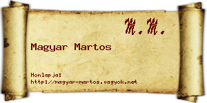Magyar Martos névjegykártya